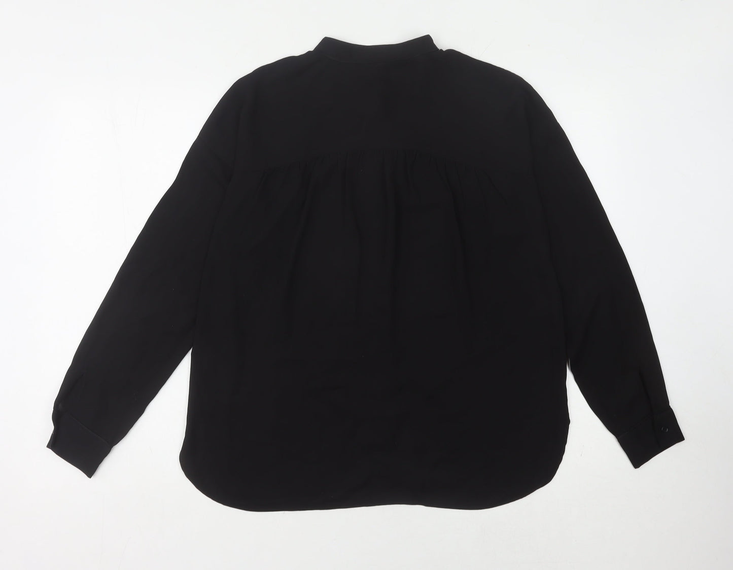 Womens UK Size 12 Warehouse Black Basic Blouse