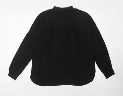 Womens UK Size 12 Warehouse Black Basic Blouse