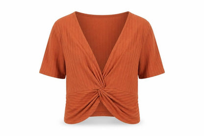 Womens UK Size 12 Zara Orange Cropped Blouse