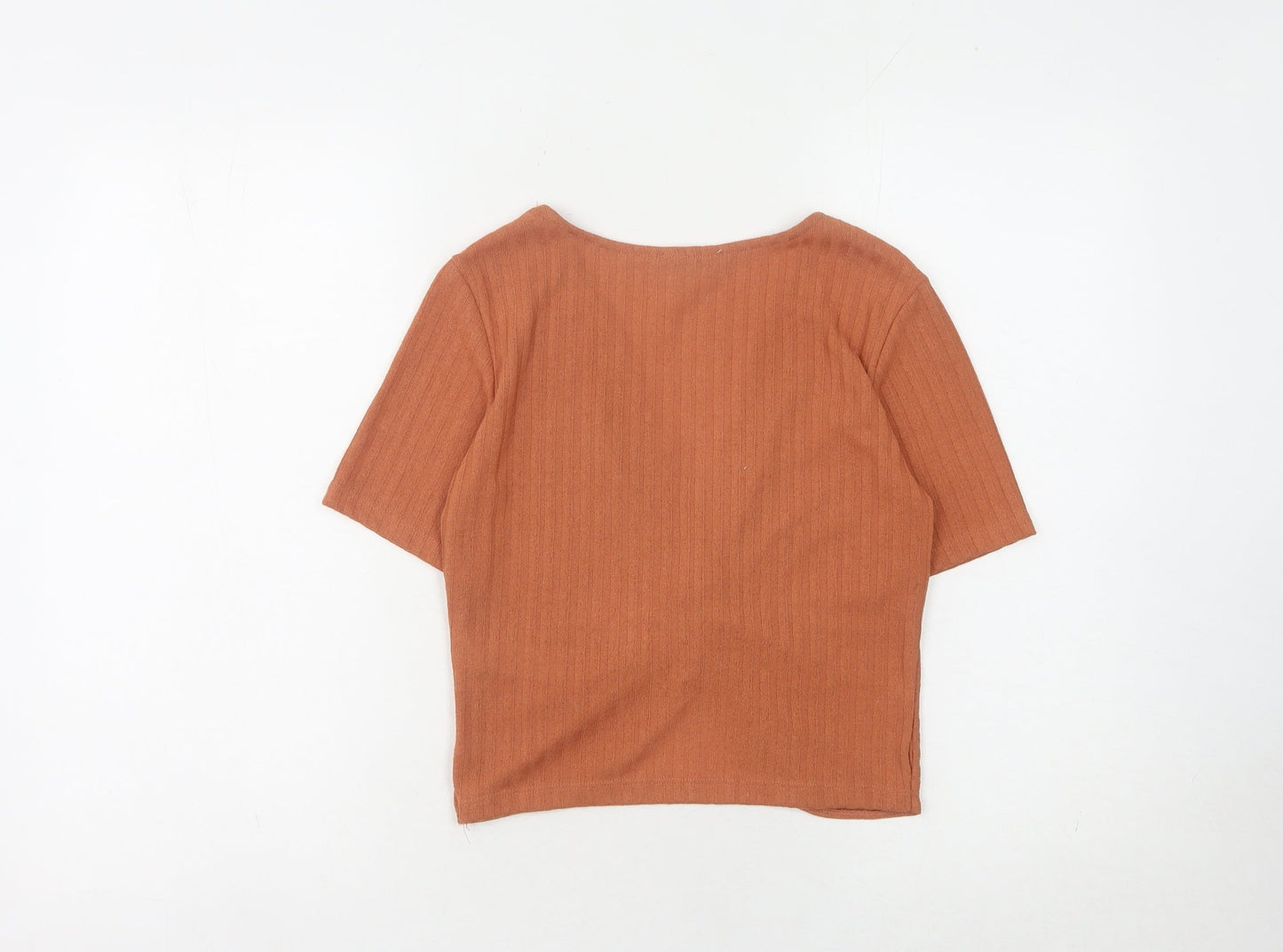 Womens UK Size 12 Zara Orange Cropped Blouse