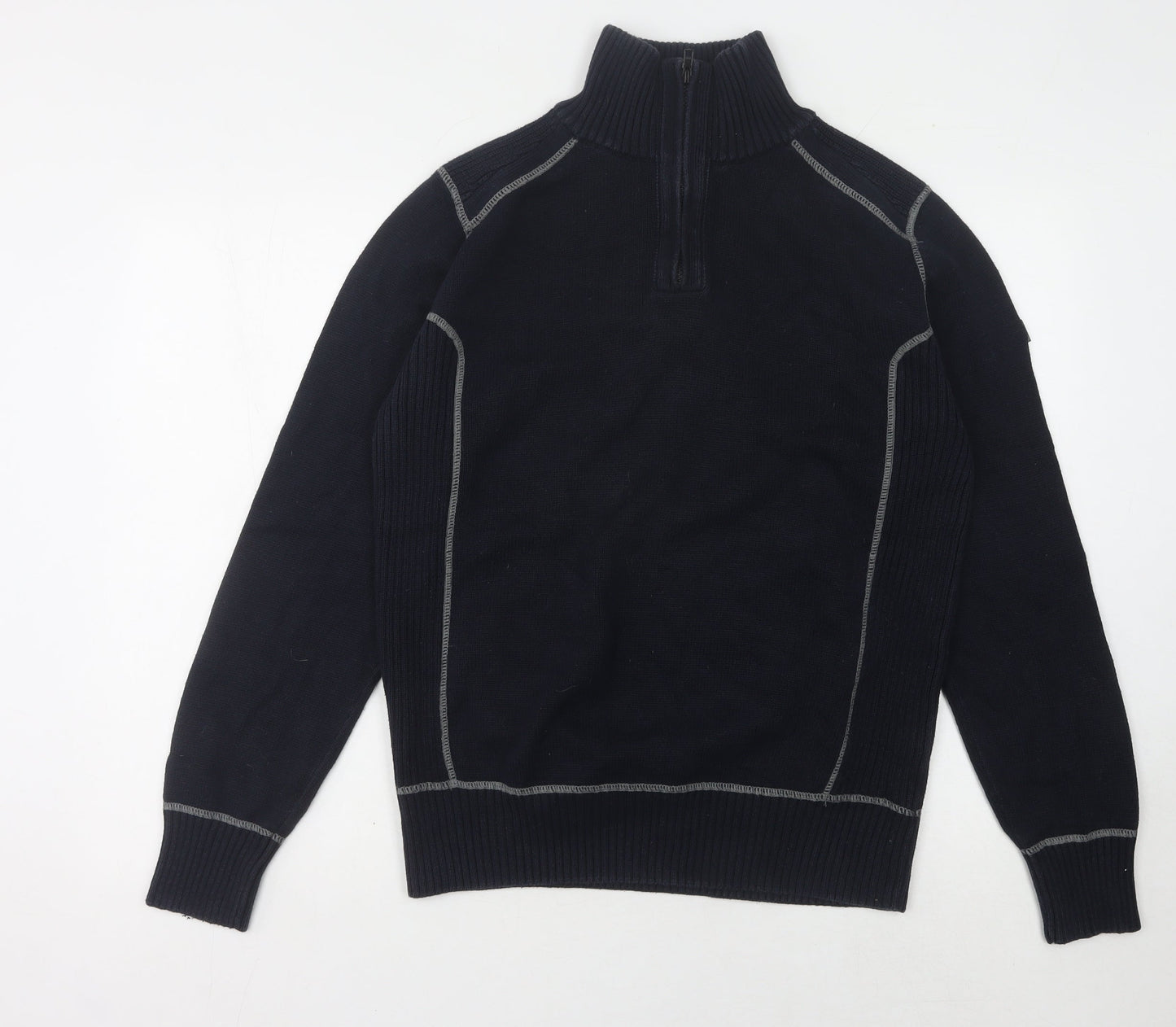 Next Men's Black M Full Zip Jumper High Neck