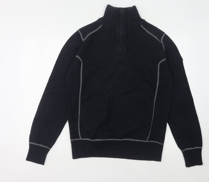 Next Men's Black M Full Zip Jumper High Neck