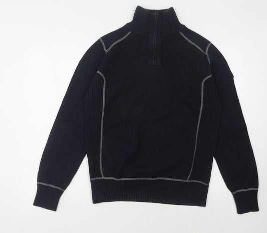 Next Men's Black M Full Zip Jumper High Neck