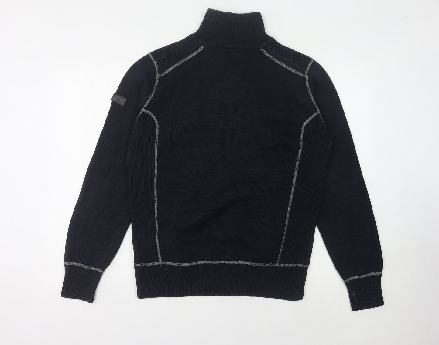 Next Men's Black M Full Zip Jumper High Neck