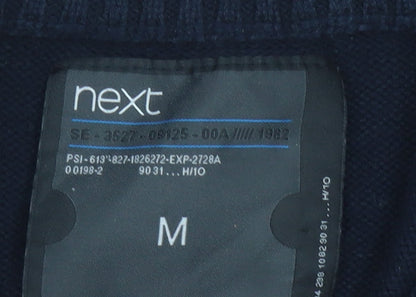 Next Men's Black M Full Zip Jumper High Neck