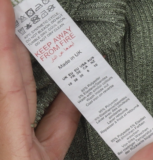 PrettyLittleThing Women's Green Off Shoulder Blouse Size 10