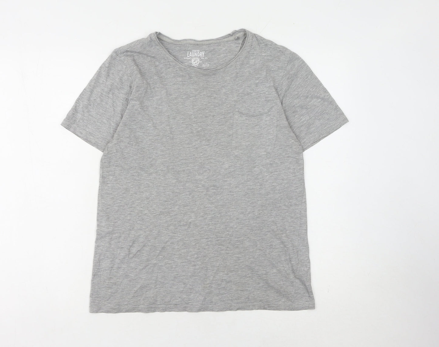 Tokyo Laundry Men's Grey Crew Neck T-Shirt, Size S