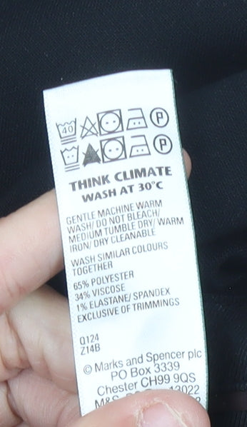 Marks and Spencer Men's Black Regular Fit Trousers