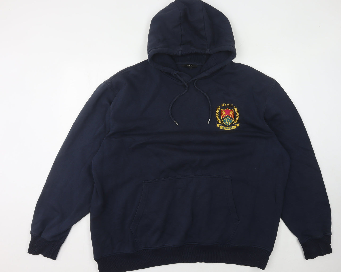 George Men's Blue 3XL Pullover Hoodie with Logo