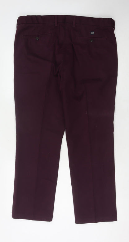 Marks and Spencer Men's Purple Chinos, Size 38