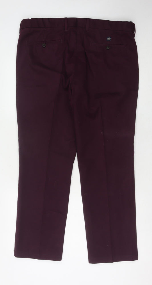 Marks and Spencer Men's Purple Chinos, Size 38