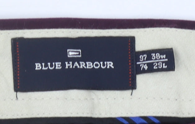 Marks and Spencer Men's Purple Chinos, Size 38