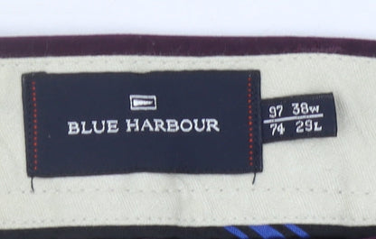 Marks and Spencer Men's Purple Chinos, Size 38