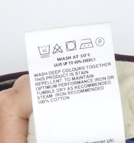 Marks and Spencer Men's Purple Chinos, Size 38