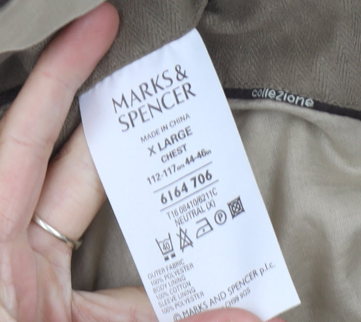 Mens UK Size XL Marks and Spencer Brown Basic Jacket