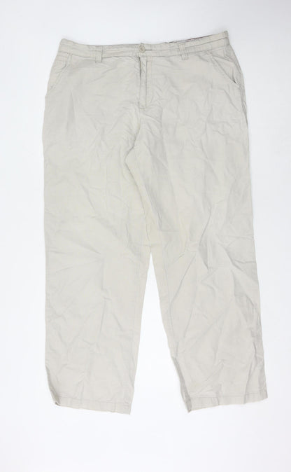 Stone Bay Men's Beige Linen Blend Chino Trousers 38