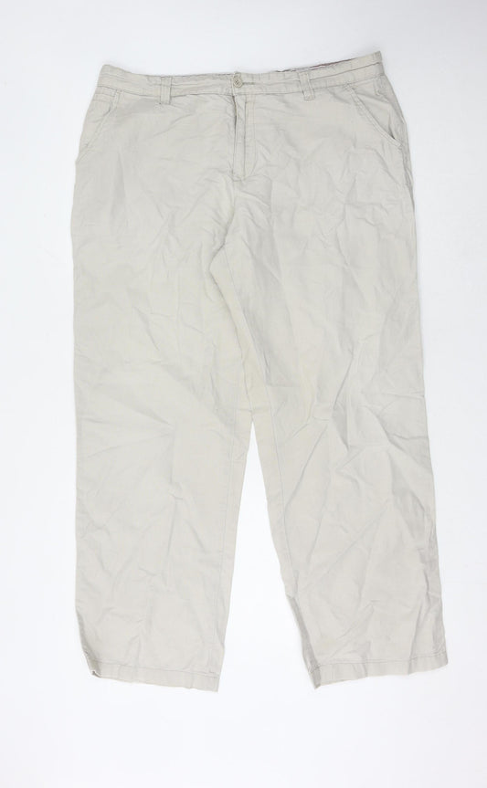 Stone Bay Men's Beige Linen Blend Chino Trousers 38