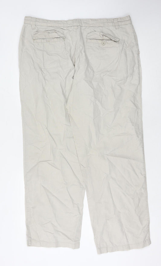 Stone Bay Men's Beige Linen Blend Chino Trousers 38