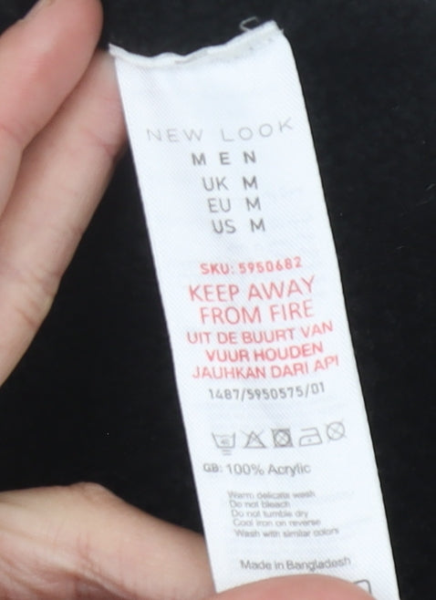 New Look Men’s Black Pullover Jumper Size M