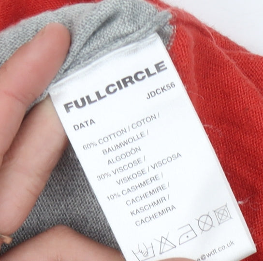Fullcircle Men's Striped Pullover Jumper Red Grey Blue L