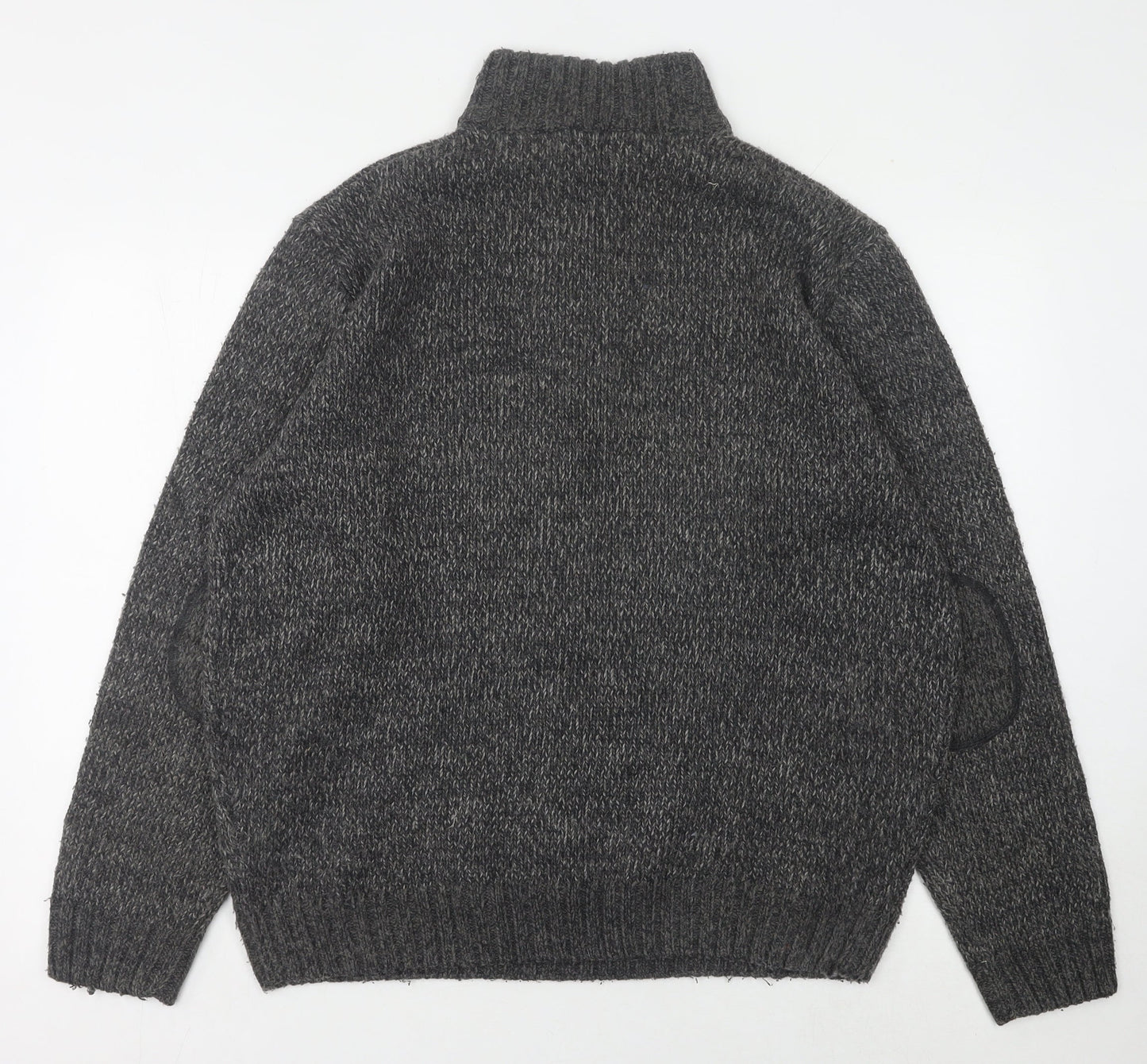 P.G. Field Men's Grey XL High Neck Chunky Knit Pullover