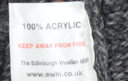 P.G. Field Men's Grey XL High Neck Chunky Knit Pullover