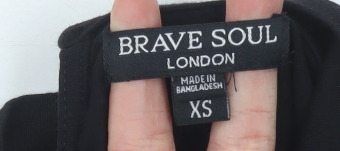 Brave Soul Women's Black Long Sleeve Dress - XS