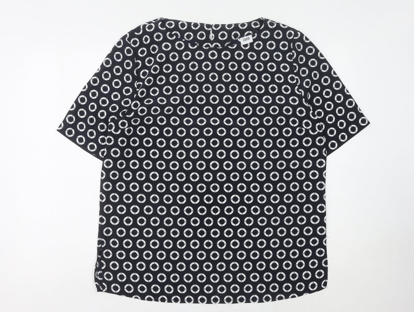 Womens UK Size 16 LUCIA Black Basic Blouse