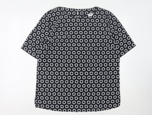 Womens UK Size 16 LUCIA Black Basic Blouse