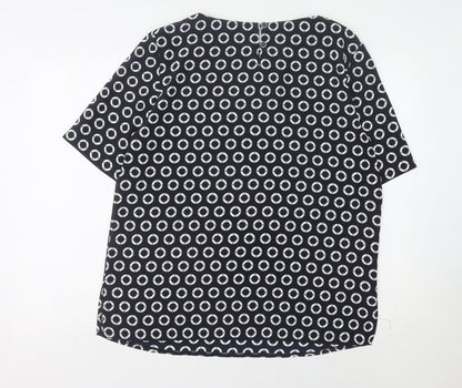 Womens UK Size 16 LUCIA Black Basic Blouse