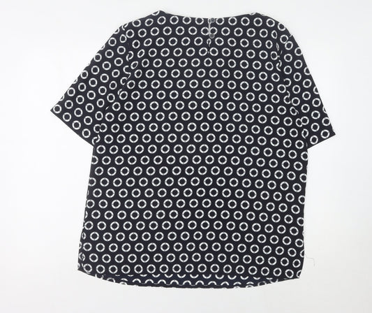 Womens UK Size 16 LUCIA Black Basic Blouse