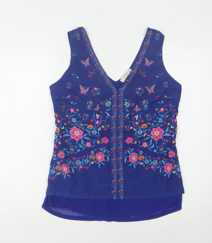 Womens UK Size 10 Oasis Blue Basic Tank