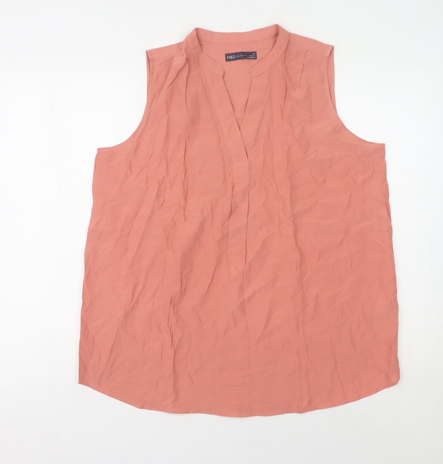 Womens UK Size 14 Marks and Spencer Pink Basic Blouse