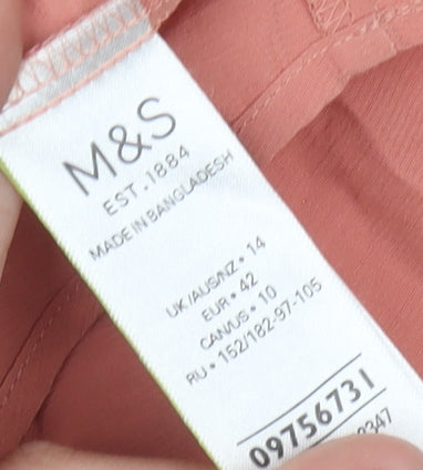 Womens UK Size 14 Marks and Spencer Pink Basic Blouse