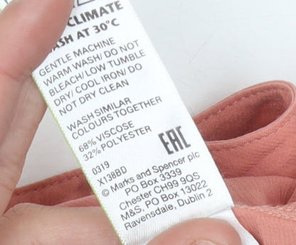 Womens UK Size 14 Marks and Spencer Pink Basic Blouse