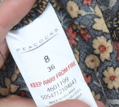 Womens UK Size 8 Peacocks Multicoloured  Blouse