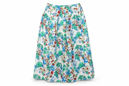 Features Women's Floral Midi Skirt Size 14 Pleated