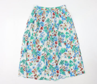 Features Women's Floral Midi Skirt Size 14 Pleated