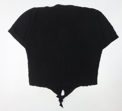 Studio Retail Womens Black V-Neck Top Size 18