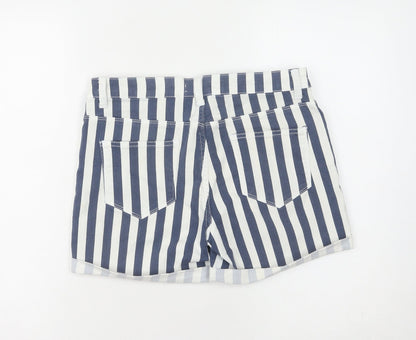 Denim Co. Women's Blue Striped Shorts - Size 12