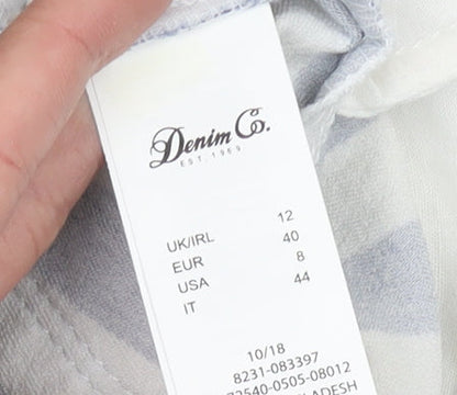 Denim Co. Women's Blue Striped Shorts - Size 12