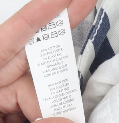 Denim Co. Women's Blue Striped Shorts - Size 12