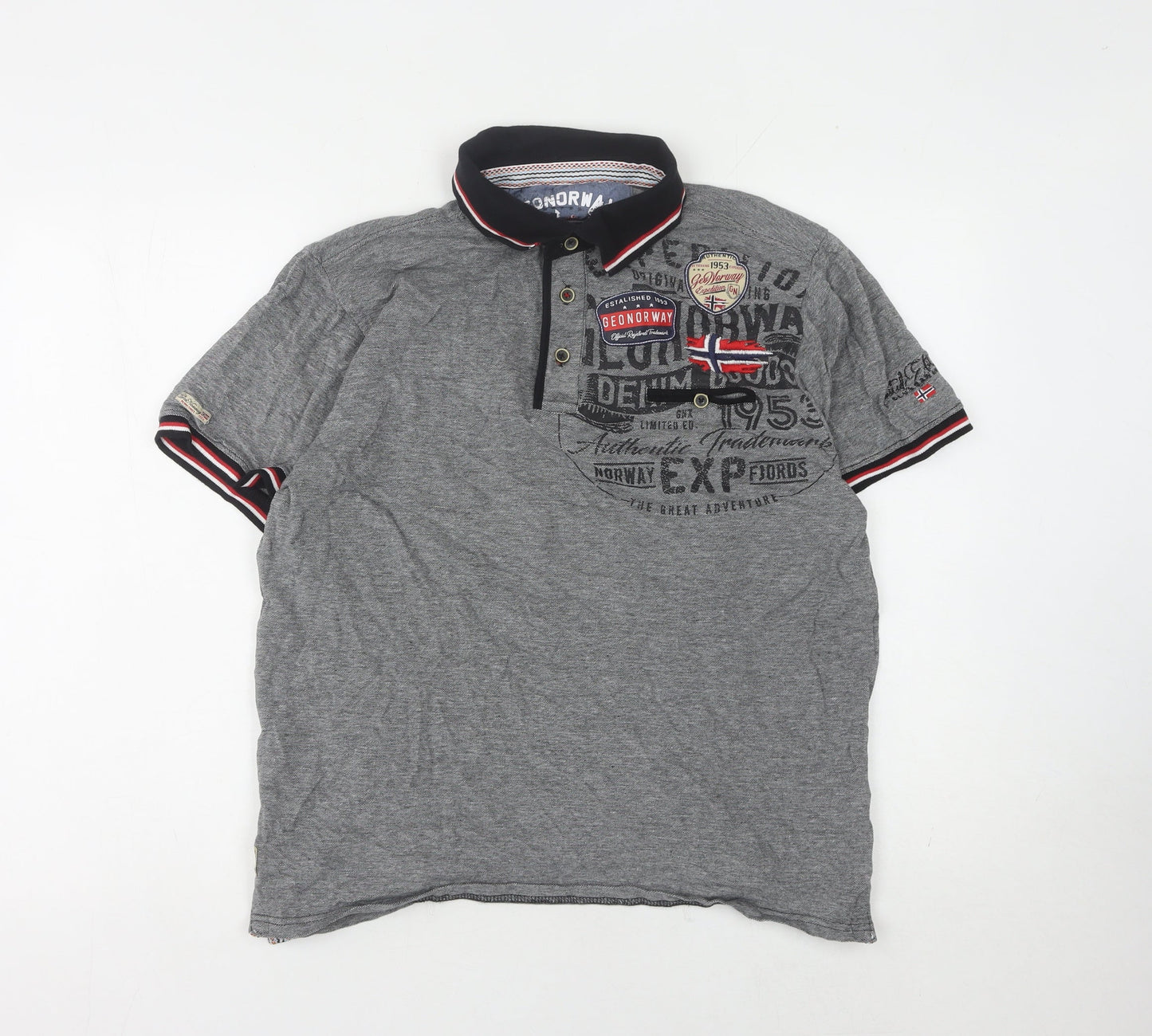 Geographical Norway Men's Grey Polo Shirt XL