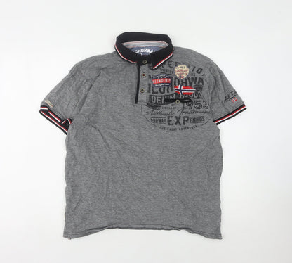 Geographical Norway Men's Grey Polo Shirt XL