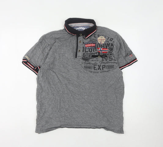 Geographical Norway Men's Grey Polo Shirt XL