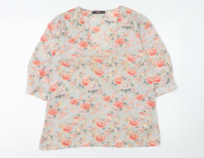Womens UK Size 12 Oasis Multicoloured Basic Blouse