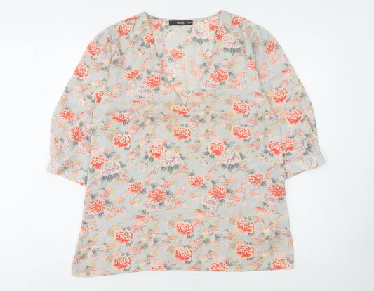 Womens UK Size 12 Oasis Multicoloured Basic Blouse