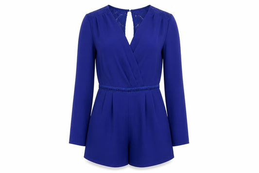 Loving Things Women's Blue Lace Playsuit Size 10