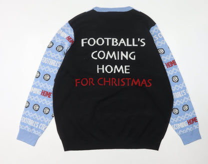 F&F Men's Black 2XL Pullover Christmas Jumper