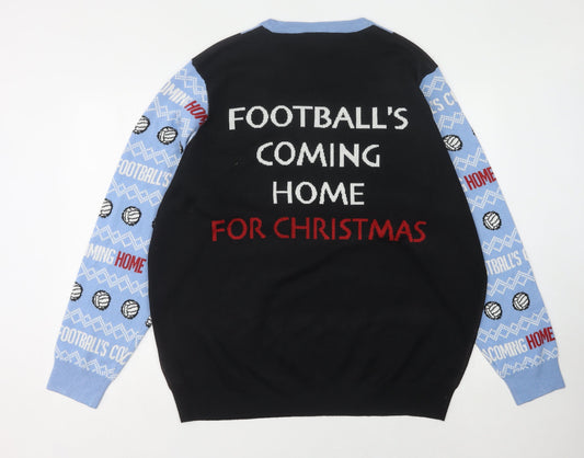 F&F Men's Black 2XL Pullover Christmas Jumper